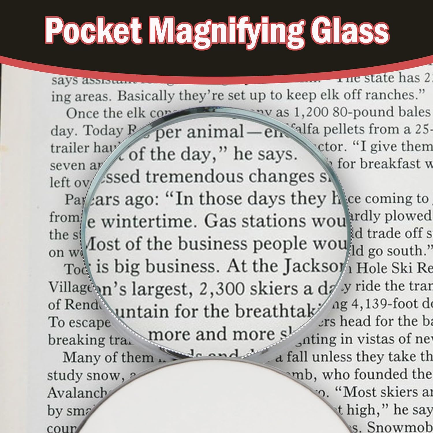 20X Handheld Magnifier, Pocket Magnifying Glass Reading Magnifier | Metal, folding magnifying glass to 180° rotation