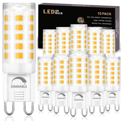 10 Pack Dimmable G9 LED Bulb 40W Equivalent 4000K Natural White