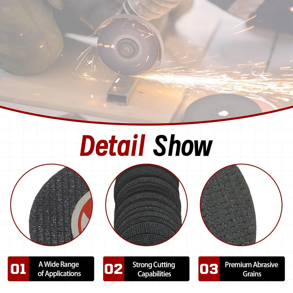 findmall 50 Pack 4" x.040 x5/8" Cut Off Wheel Aluminum Oxide