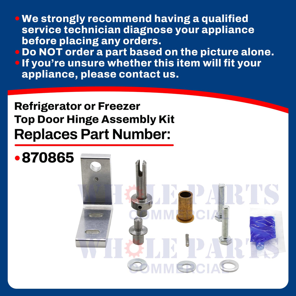 Whole Parts Upgraded Commercial Refrigerator Door Hinge Kit Part# 870865