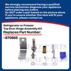 Whole Parts Upgraded Commercial Refrigerator Door Hinge Kit Part# 870865