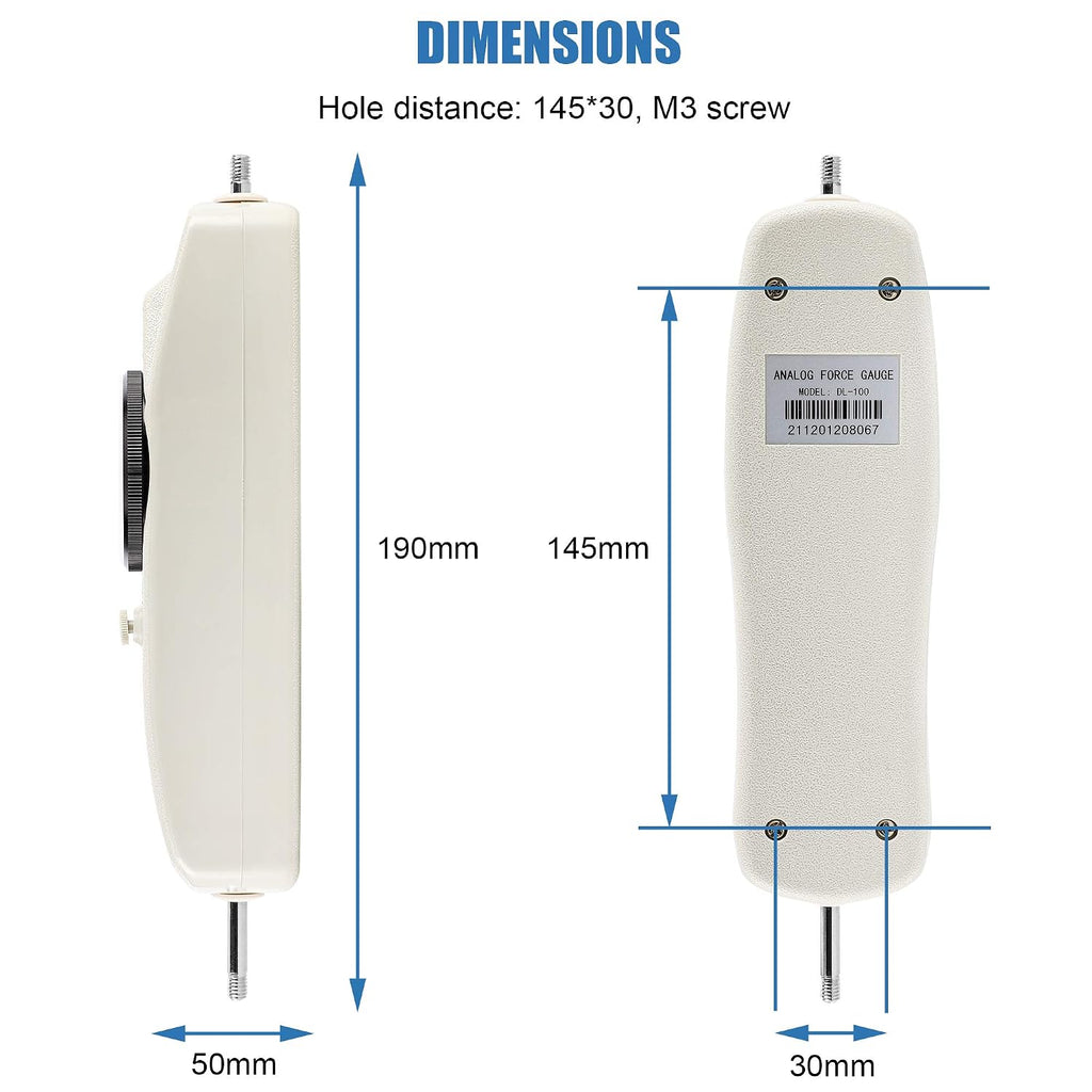 BAOSHISHAN 100lb Push Pull Force Gauge with Calibration Certificate