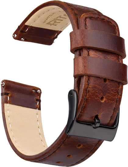 Christmas Gift Quick Release Leather Watch Band Leather Watch Strap 18mm 19mm 20mm 21mm 22mm 23mm or 24mm for Men and