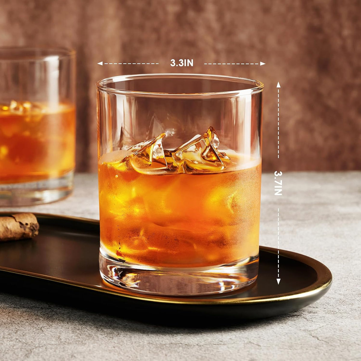 10OZ Whiskey Glasses Set of 2, Old Fashioned Glass for Party
