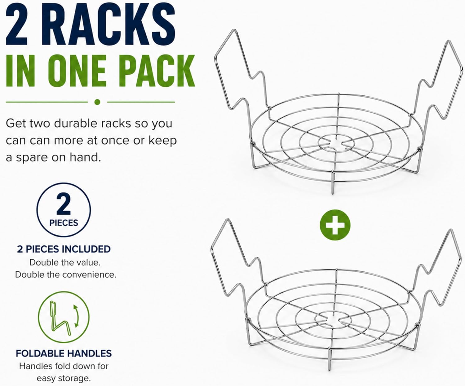 2 Pack Canning Rack for Stock Pot (12 in.) Stainless Steel Canning Jar Rack with Handles – Water Bath Canning Rack