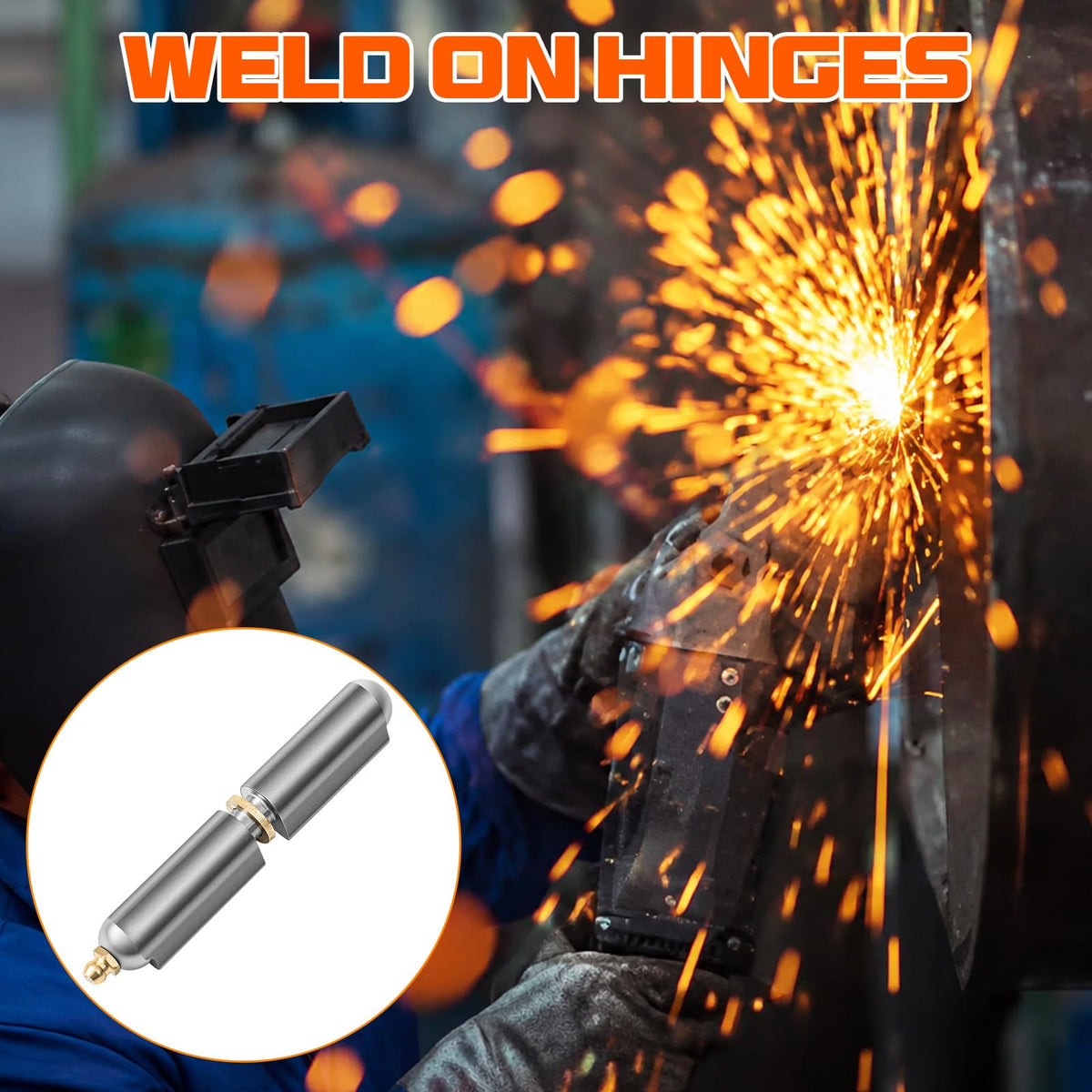 10 Pcs 4 Inch Weld on Hinges Bullet Barrel Weldable Hinges, Zerk