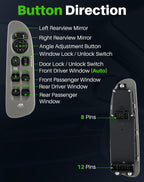 56049805AB Power Window Switch for 2002-2009 Dodge Ram 1500 2500 3500