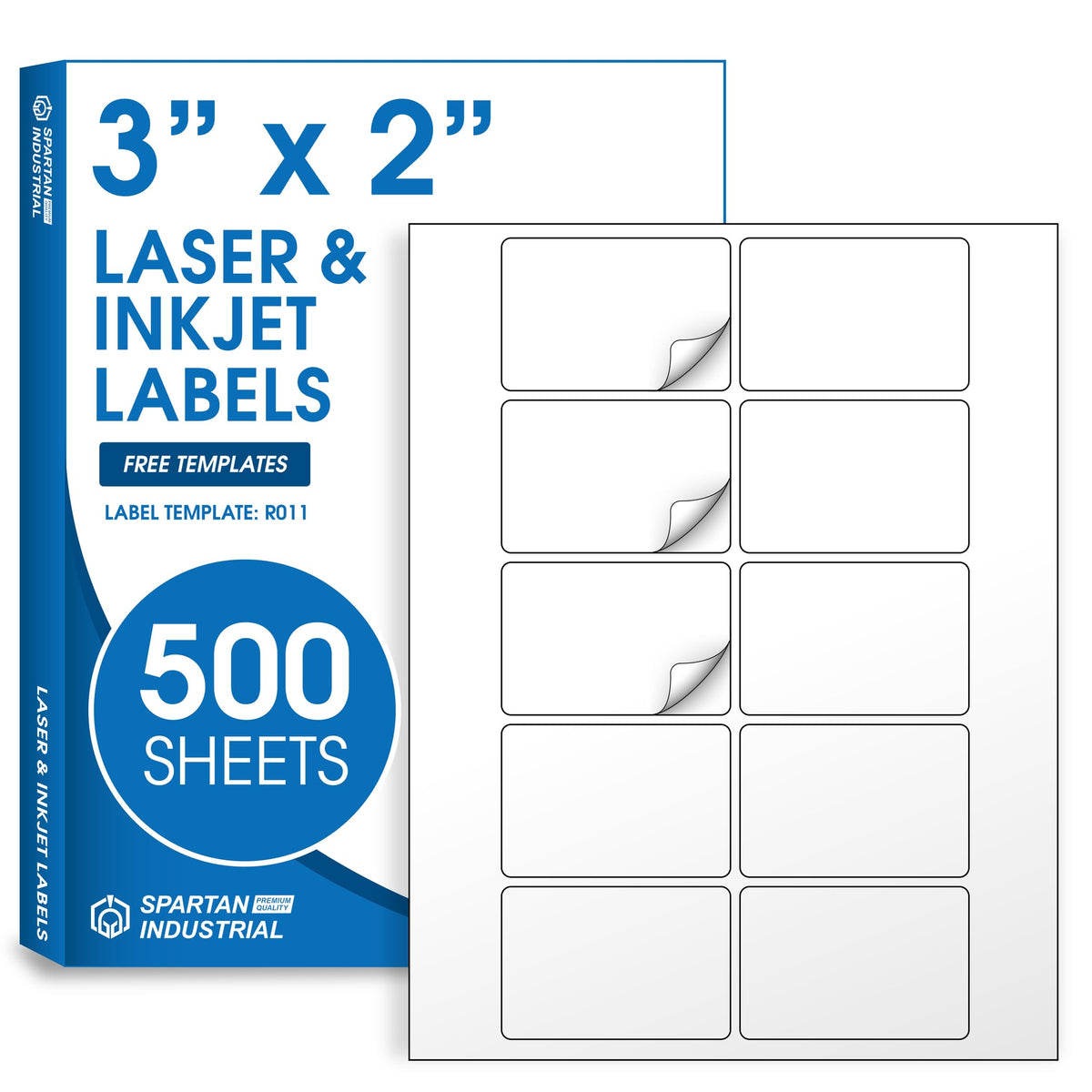 3" X 2" Matte White Printable Shipping Labels (500 Sheets, 5000 Stickers)