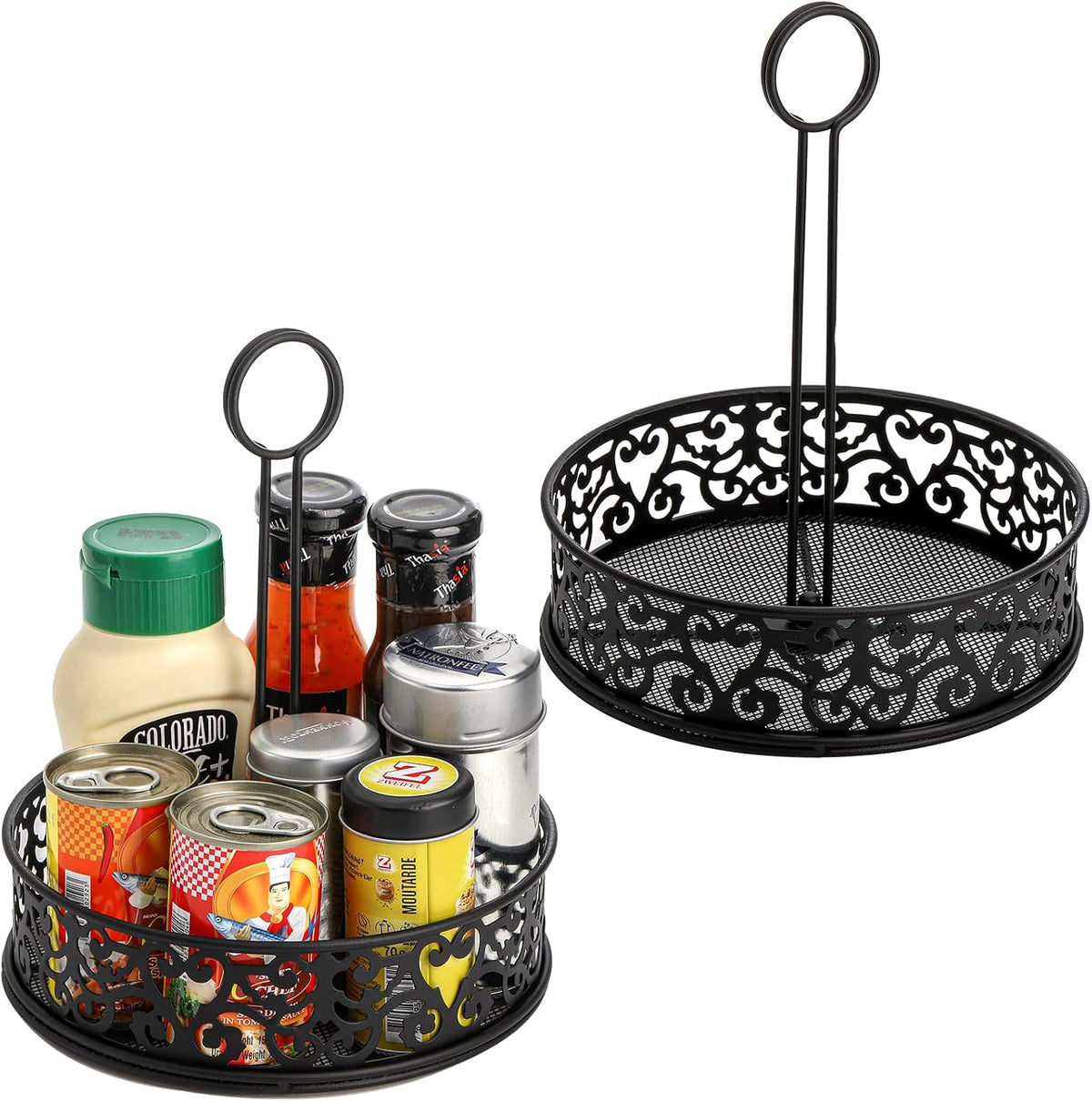 2 Pack Condiment Caddy with Menu Number Card Holder
