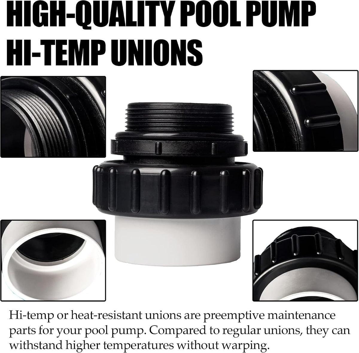 TonGass (2-Pack) 2" MIP x 2.37" PVC Hi-Temp Unions