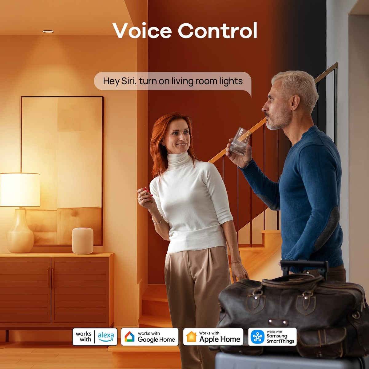 Matter Smart Light Bulbs BR30, Works with Alexa/Apple Home/Google