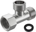 3/8 Compression Tee Valve Adapter, Brass 3 Way Adapter Tee Connector Angle Stop Water Line Connector T Pipe Fitting, Silver