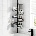 Shower Caddy Organizer Tension Pole, Corner Shower Shelves Bathroom Storage | 6 Tier Shelf, Rustproof 30-120’’