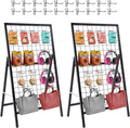 Metal Grid Wall Panels, Black Wire Grid Panel, Gridwall Display Stand, Heavy Duty Gridwall Panels for Retail Display