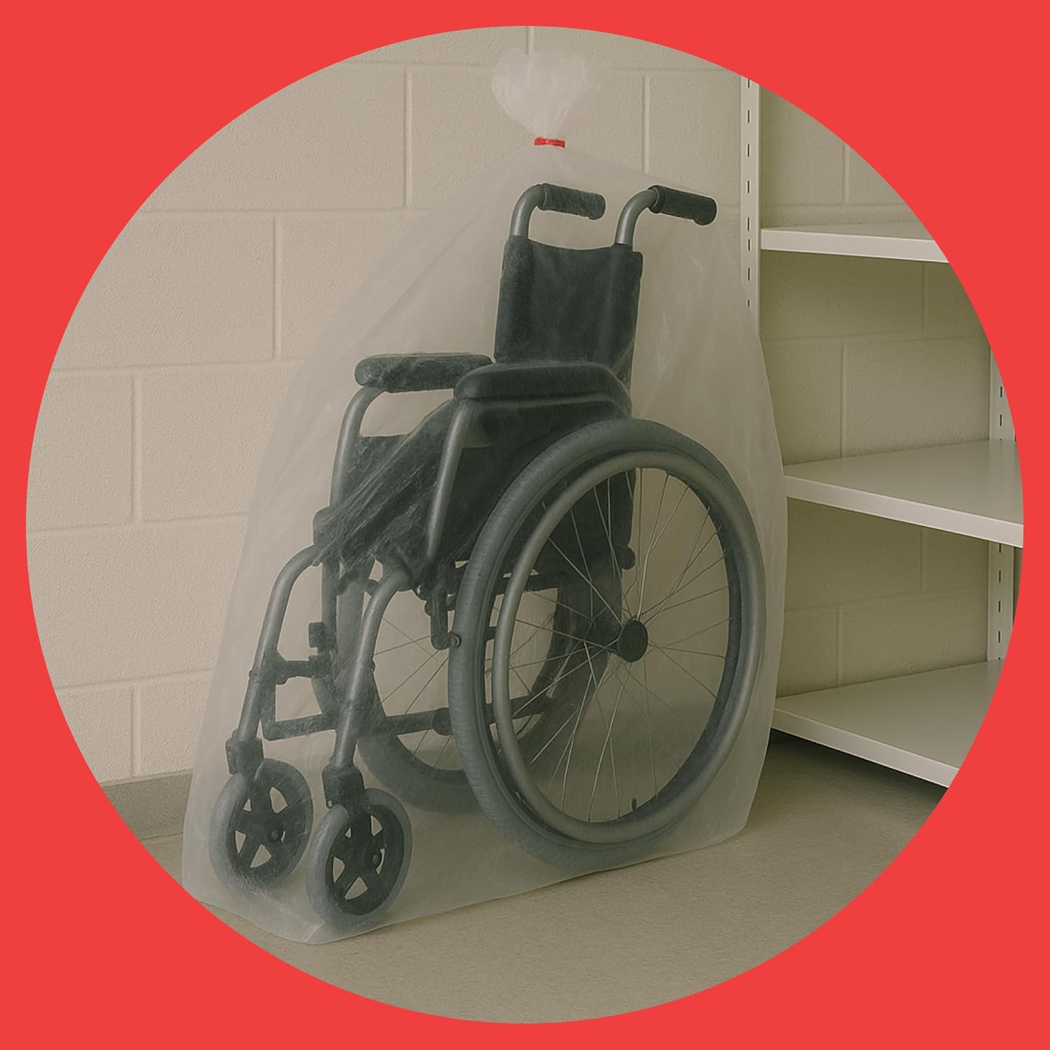 Wheelchair Storage Bag - Premium USA Made Quality - 4 Mil Heavy Duty Clear Bag for Moving and Storage - Waterproof