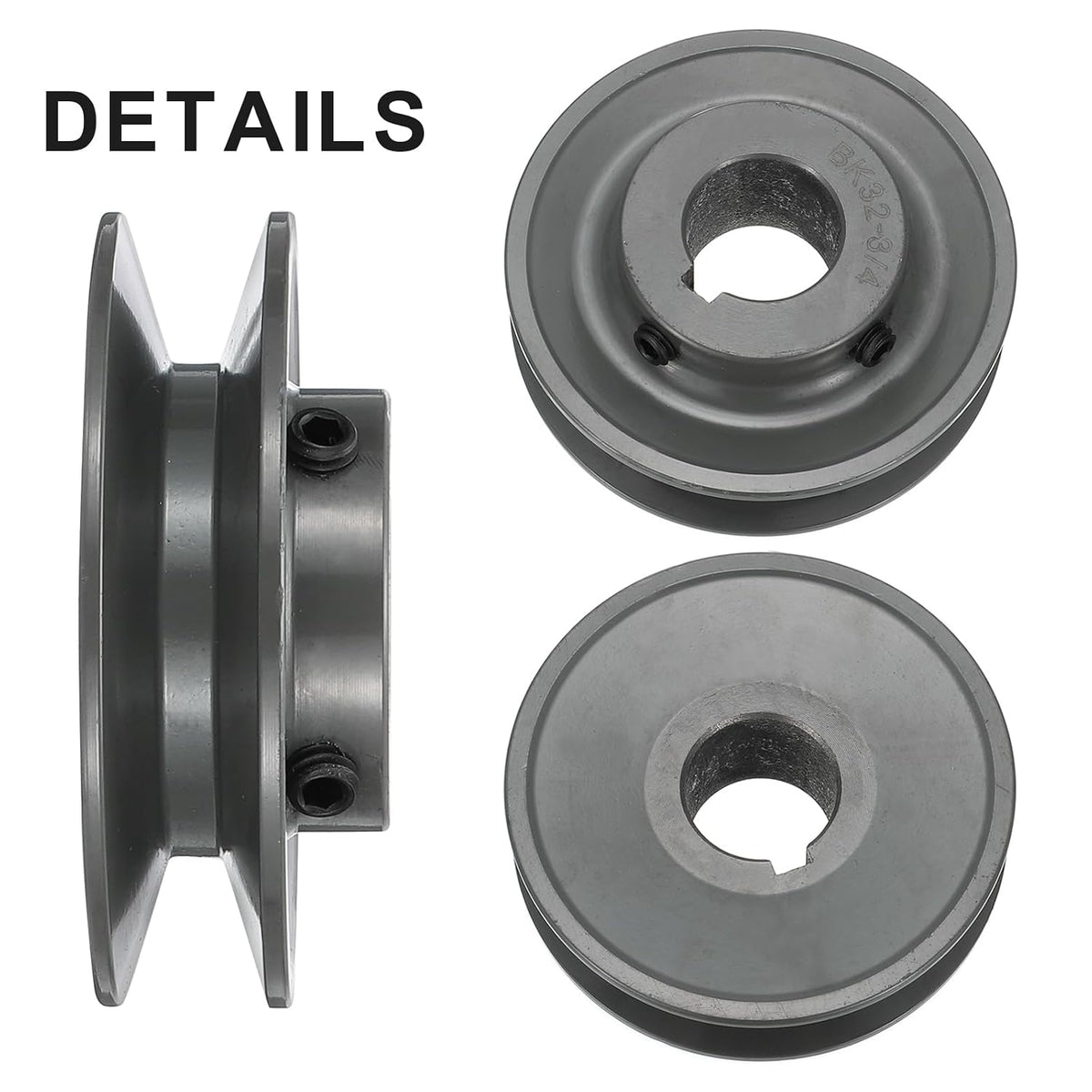 uxcell BK32-3/4 V-Belt Sheave 3/4" Bore, 3.35" OD, Single Groove Web Sheave