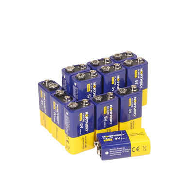 9V Alkaline Batteries 12 Pack, Long Lasting, 5-Year Shelf Life