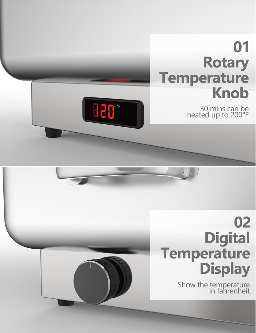 Electric Chafing Dish Buffet Set, 3 x 3 QT Food Warmers | Stainless Steel 600W Digital Display Temperature Control