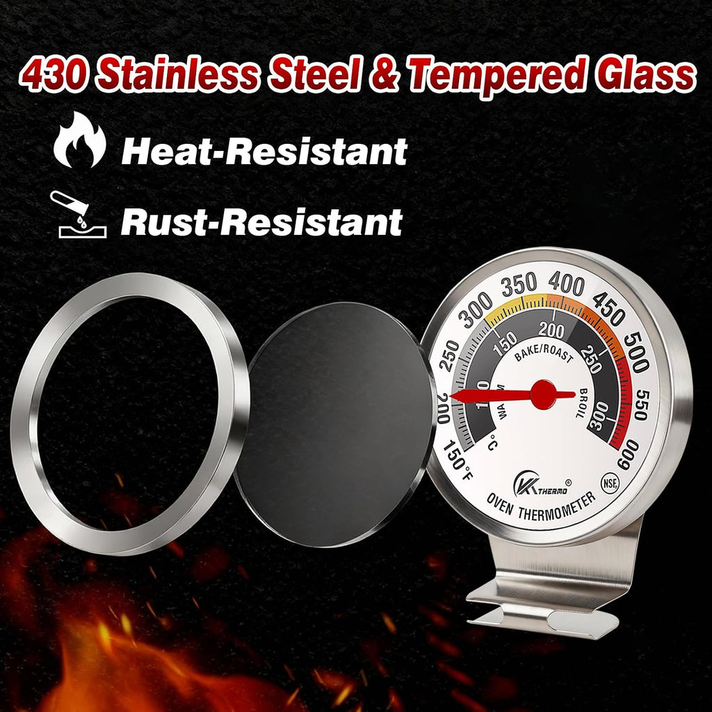 Oven Thermometer 360° Rotating Dial Extra Large Digits 150-600°F