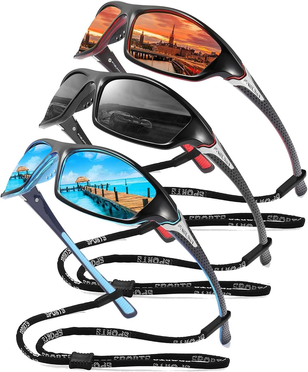 Sports Polarized Sunglasses For Men UV400 Protection | Cycling Driving Fishing