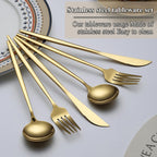 Gold Silverware Set 60 Piece Service for 20, Titanium Gold Plated Stainless Steel Flatware Set, Knives Forks Spoons