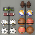8 Tier Detachable Wall Mounted Basketball Rack, Vertical/Horizontal Football Holder, Holds 14 Balls DIY 1/2/3/4