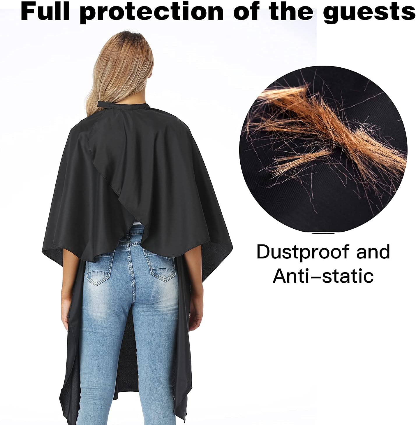 Professional Salon Barber Cape for Men/Women, 47 In x 55 In | Waterproof, Adjustable Snap Closure, Universal Size