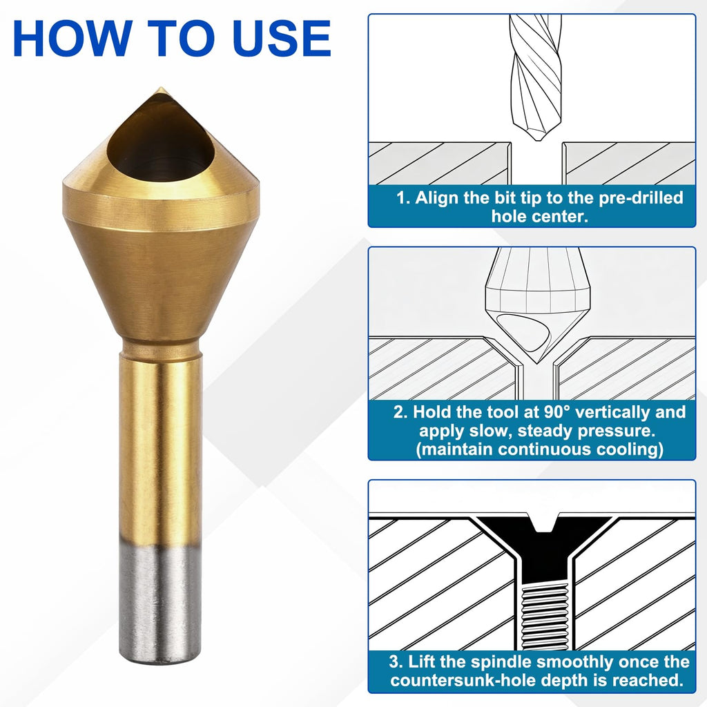 Workkyma Countersink Drill Bit Titanium Chamfer Tool 15-20mm