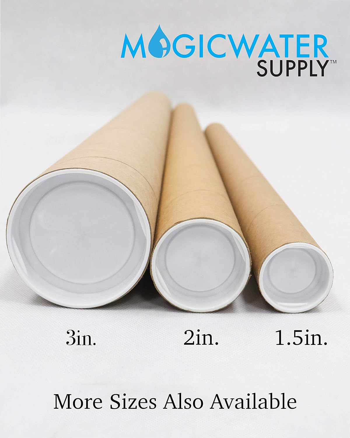 3 x 30 Inch Kraft Mailing Tubes with End Cap - 6 Pack