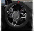 Suede Steering Wheel Cover with Upgraded Silicone Inner Ring, Breathable, Anti-Slip, Leather Universal 14.5 to 15