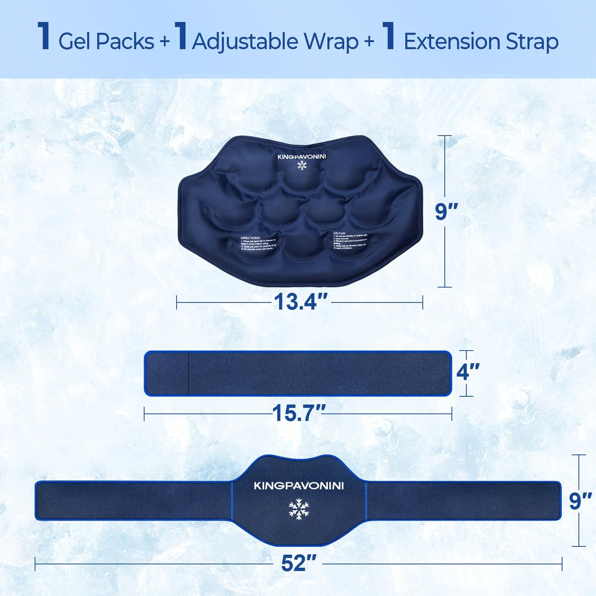 Extra Large Ice Pack for Back Pain Relief, 1 Gel Pack, Blue