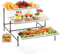 3 Tier Serving Tray for Party, Plastic Tiered Food Serving Platters