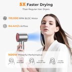 Hair Dryer, High Speed lonic Blow Dryer (Light Silver)