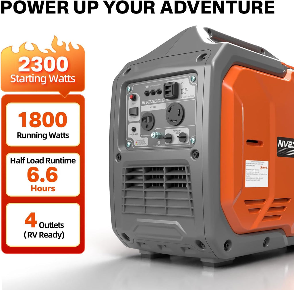 2300 Watts Portable Inverter Generator, Super Quiet Gas Generator, Stable Small Generators for Camping, Home and RV