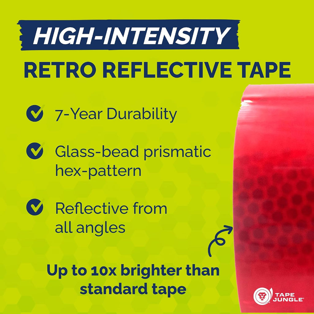 High Intensity Retro Reflective Tape (HXREF) [1 Roll] 2" (50mm) x 10 yds Red