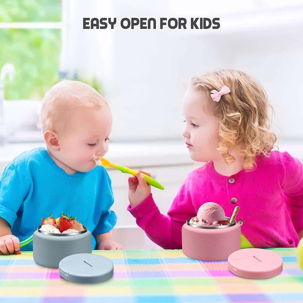 13.5oz Soup Thermo for Hot Food Kids with Buckle Lid Insulated Vacuum Food Jar Wide Mouth Leakproof Stainless Steel