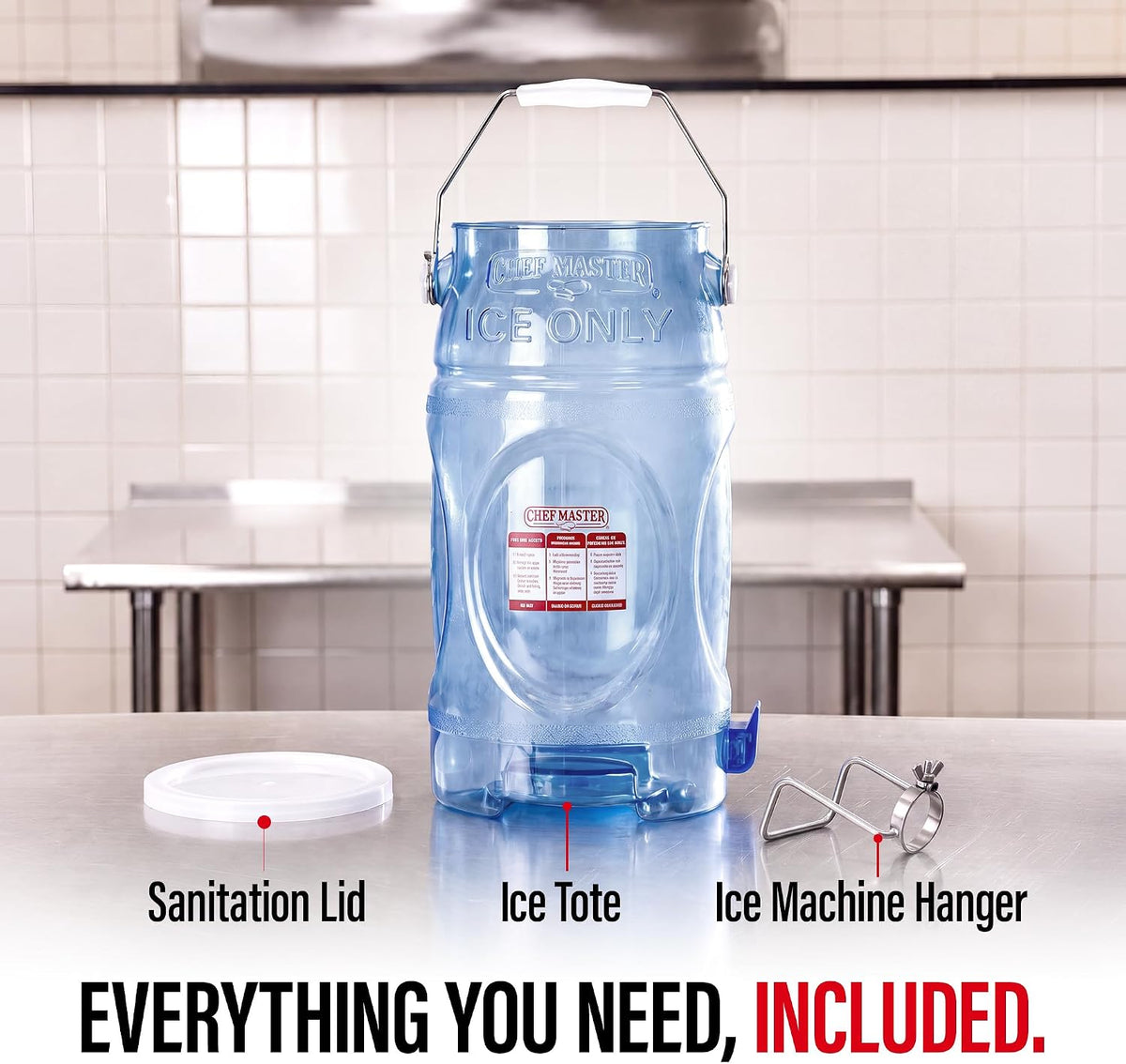 Plastic Tote Ice Bucket With Lid, 6 Gallon, Commercial-Grade