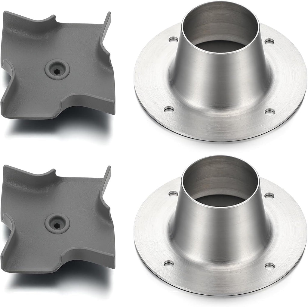 2 Sets Metal Spinner Plate and Funnel Kit 2.25x2.25 Inch Spinner Plate 3.5x1.5 Inch Funnel 4 Outlets Deer Feeder