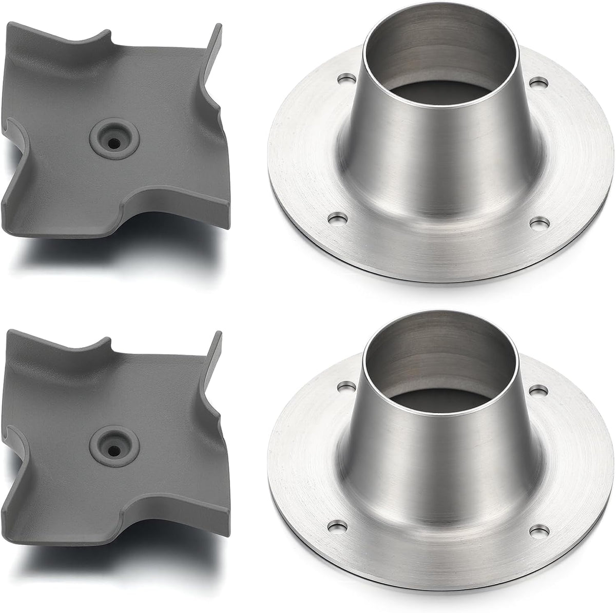2 Sets Metal Spinner Plate and Funnel Kit 2.25x2.25 Inch Spinner Plate 3.5x1.5 Inch Funnel 4 Outlets Deer Feeder