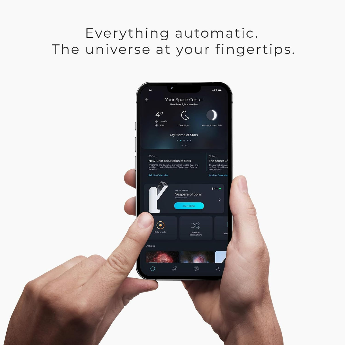 Smart Telescope for Adults & Beginners - Auto-Tracking, Live Stacking, 11h Battery, 115GB Storage, Auto
