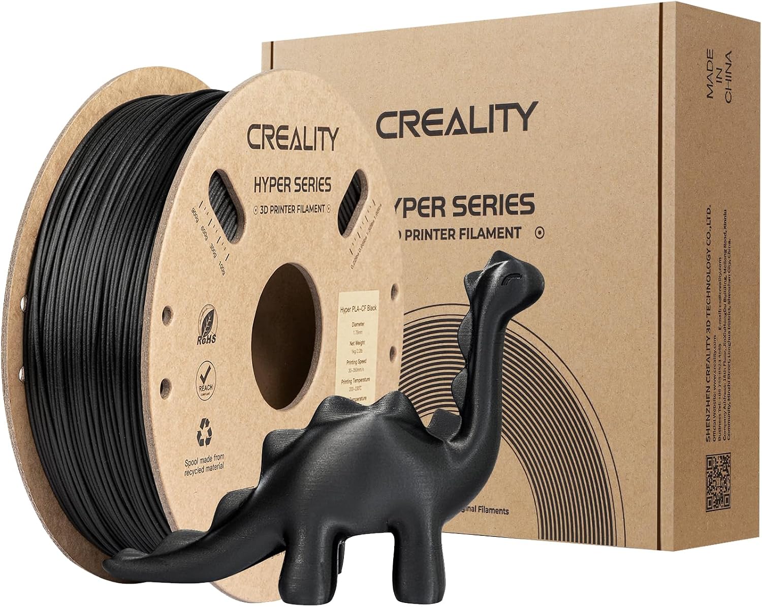 PLA Carbon Fiber Filament 1.75mm-Halloween Gifts, Hyper PLA-CF 3D Printer Filament with Matte Finish for 50-300mm/s