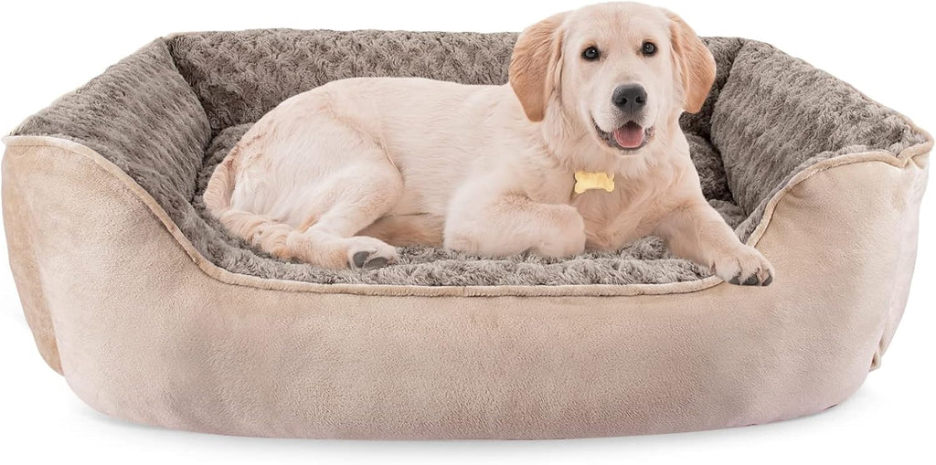 Rectangle Dog Bed for Large Medium Small Dogs - Washable Orthopedic Sofa Bed, Soft Breathable Puppy & Pet Cuddler