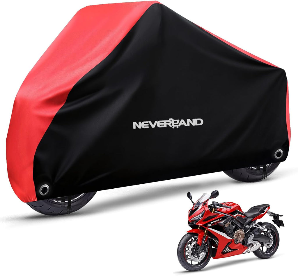 Motorcycle Cover Waterproof Outdoor Heavy Duty with 2 Lock-Holes | All Season Scooter Cover Rain UV Protection, 2
