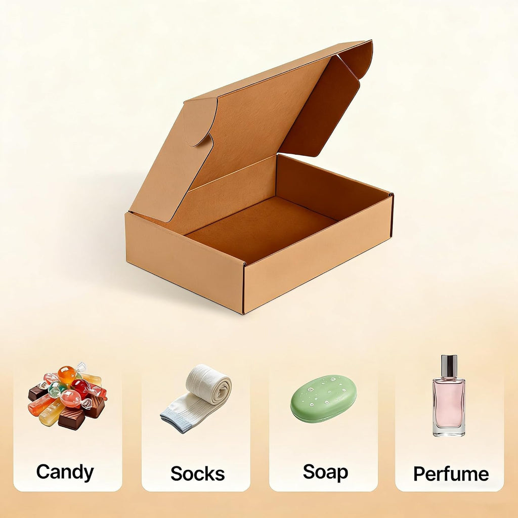 8x6x2 inches Small Brown Shipping Boxes 25 Pack，Corrugated Cardboard Gift Boxes，Mailing Boxes for Small Business