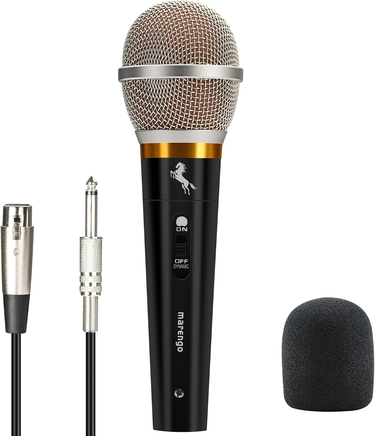 Handheld Dynamic Microphone for Karaoke Singing, Wired XLR Microphone with On and Off Switch and 13ft Detachable XLR