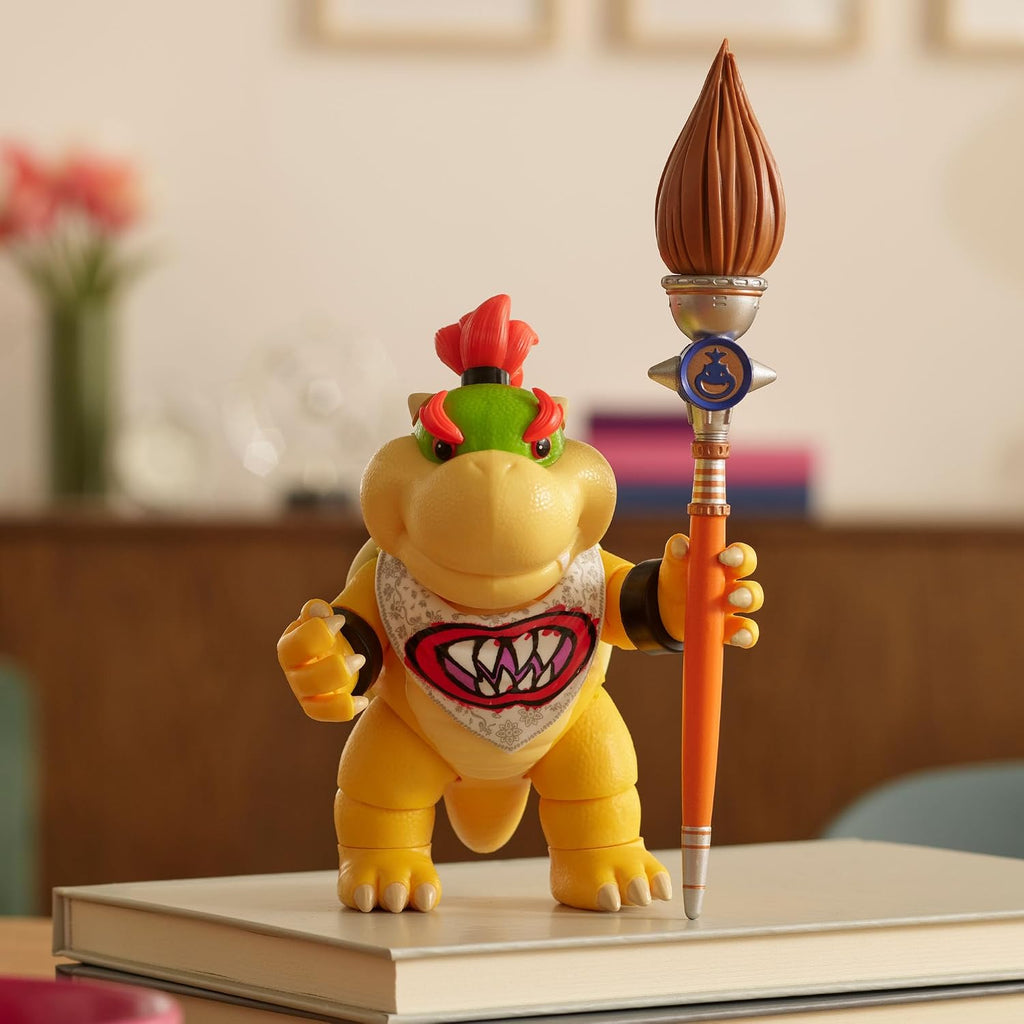 The Super Mario Galaxy Movie 5” Action Figures Series 1 – Bowser Jr. Figure with Paint Brush Accessory - Premium