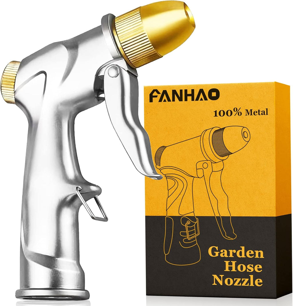 Upgraded Garden Hose Nozzle Sprayer, 100% Heavy Duty Metal Handheld Water Nozzle High Pressure in 4 Spraying Modes