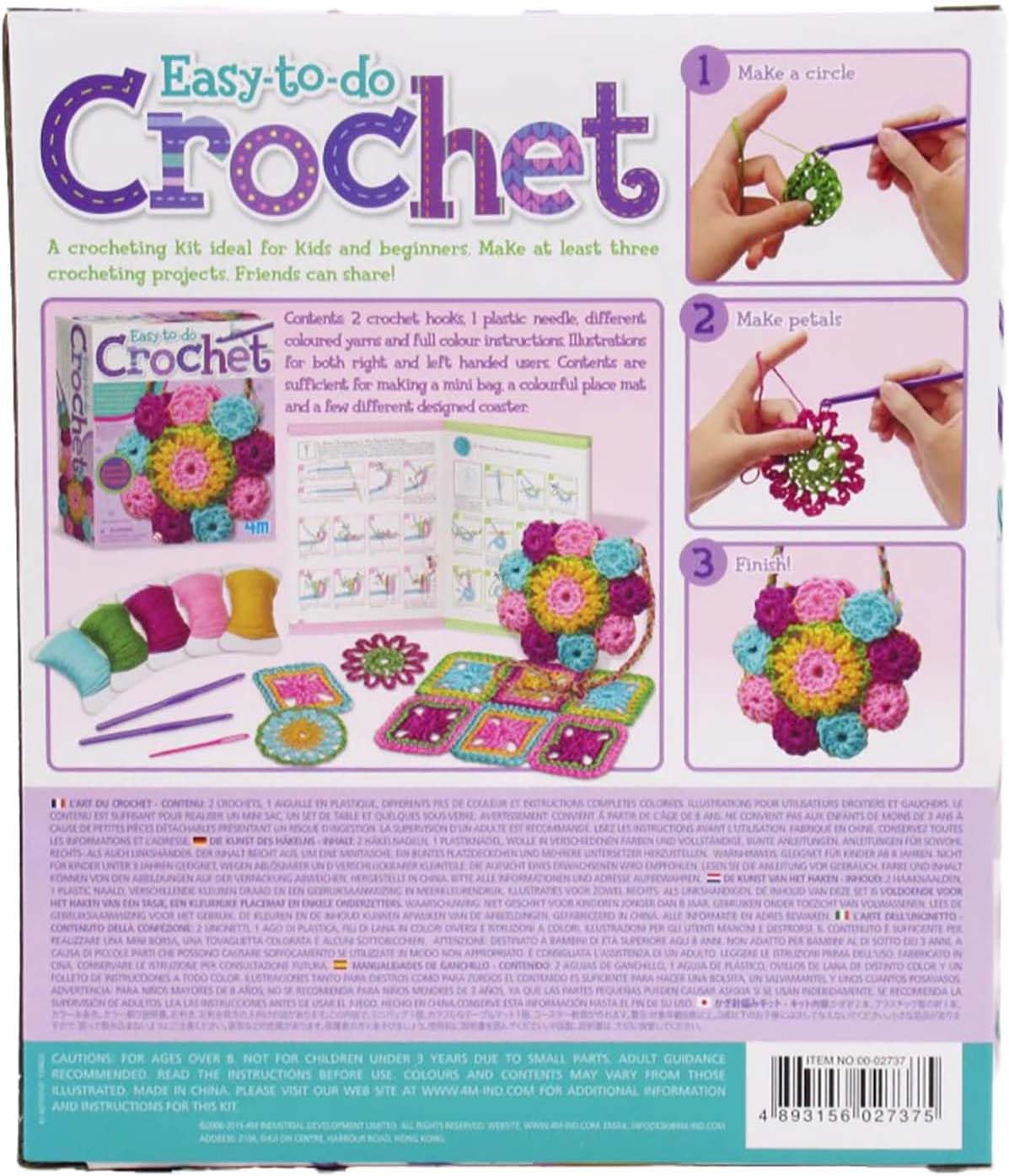 Easy-to-Do Crochet Kit - DIY Knitting Set for Beginners & Kids Ages 8+