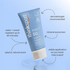 sport Mineral Sunscreen SPF 50+ Zinc Oxide, Water Resistant, 6 Fl Oz