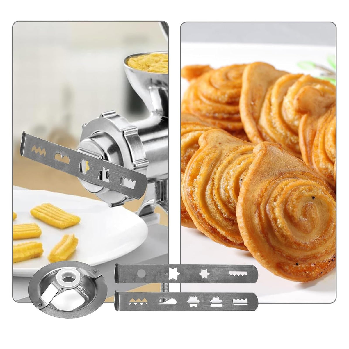 Stainless Steel Meat Grinder Attachments Mixer Pastry Attachments Metal Texture For Multiple Baking And Cooking Needs